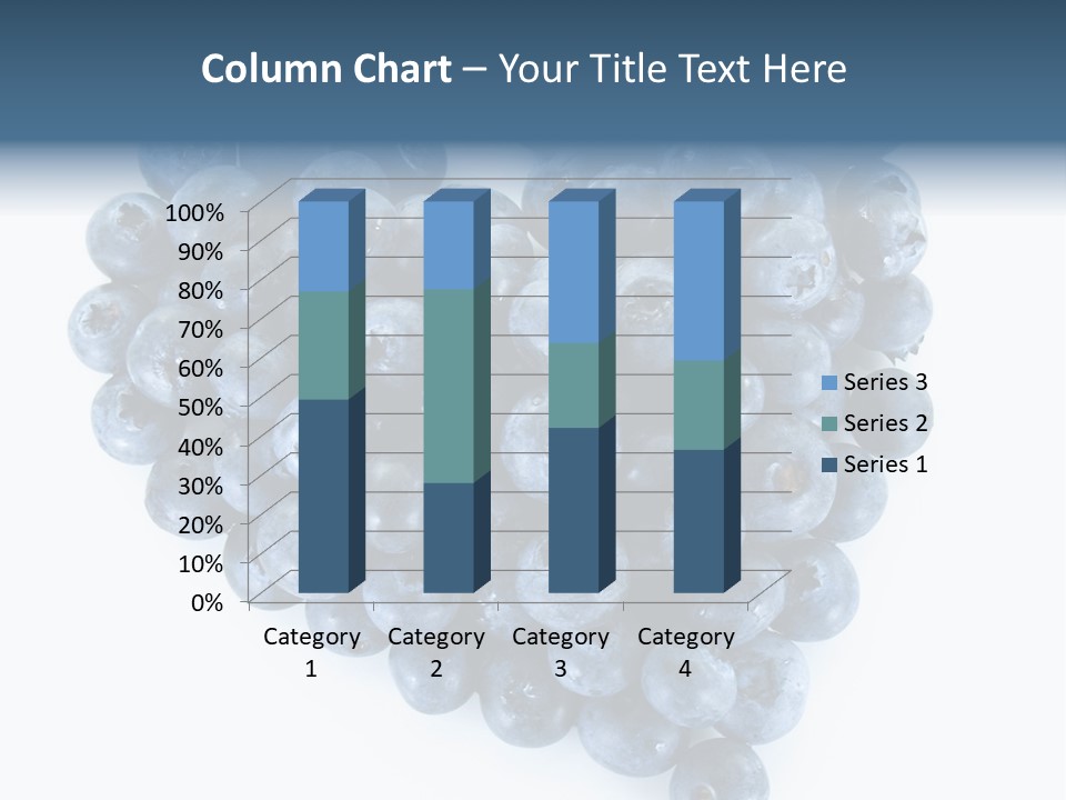 A Bunch Of Blueberries On A White Background PowerPoint Template