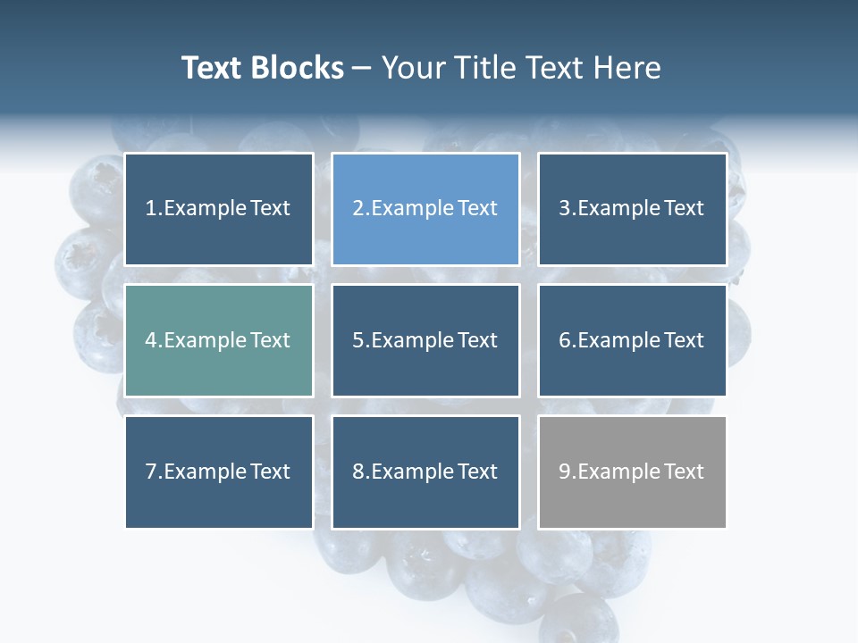 A Bunch Of Blueberries On A White Background PowerPoint Template