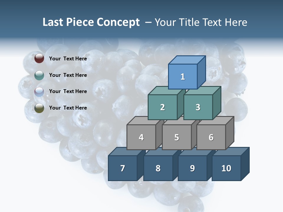 A Bunch Of Blueberries On A White Background PowerPoint Template