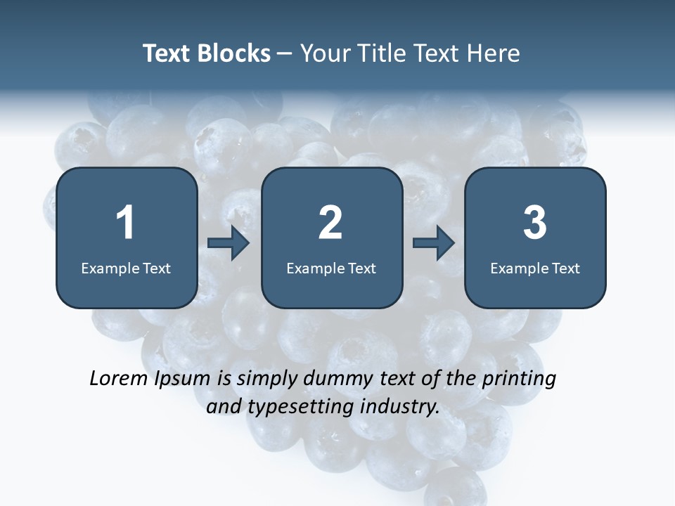 A Bunch Of Blueberries On A White Background PowerPoint Template