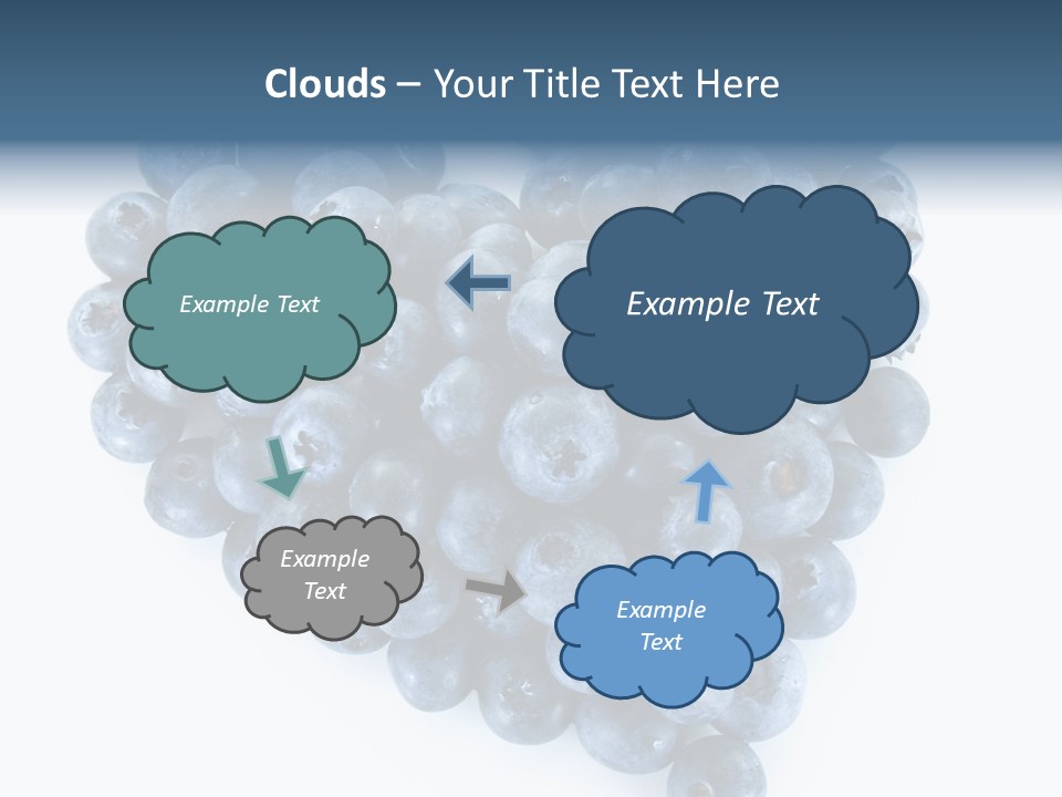 A Bunch Of Blueberries On A White Background PowerPoint Template