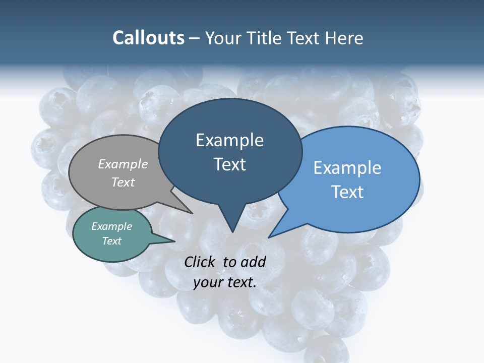 A Bunch Of Blueberries On A White Background PowerPoint Template