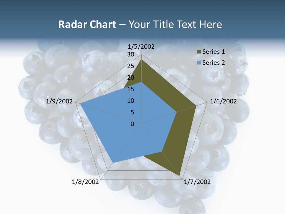 A Bunch Of Blueberries On A White Background PowerPoint Template