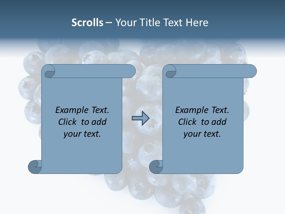 A Bunch Of Blueberries On A White Background PowerPoint Template