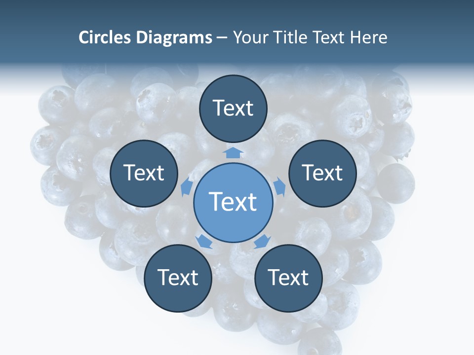 A Bunch Of Blueberries On A White Background PowerPoint Template