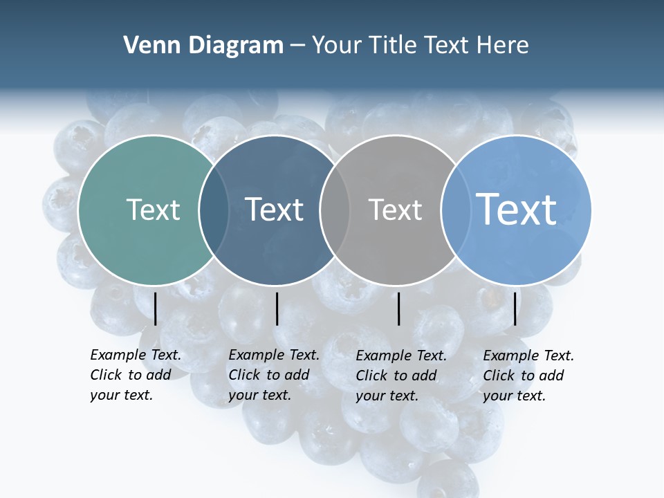 A Bunch Of Blueberries On A White Background PowerPoint Template