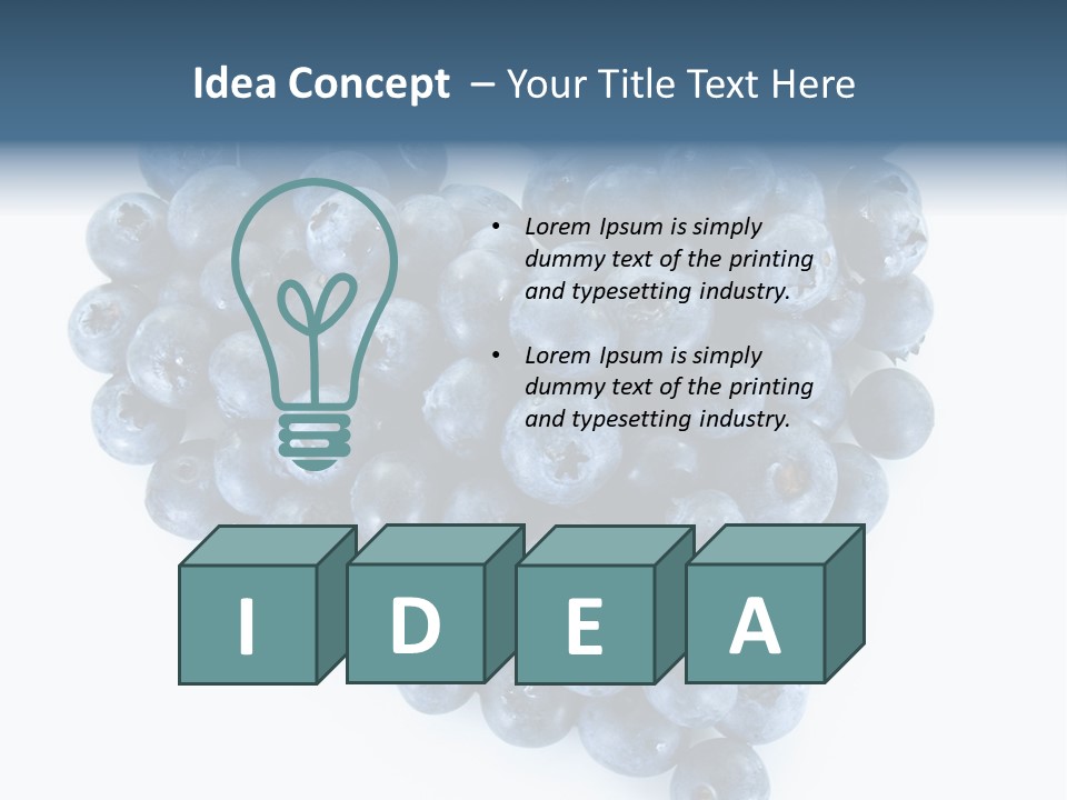 A Bunch Of Blueberries On A White Background PowerPoint Template