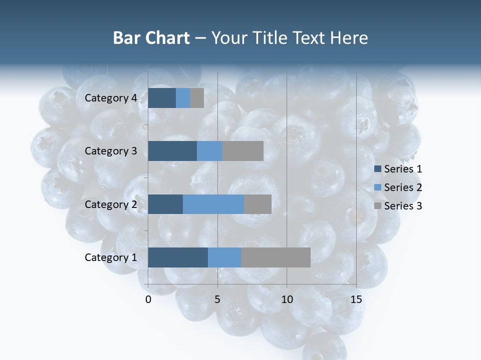 A Bunch Of Blueberries On A White Background PowerPoint Template