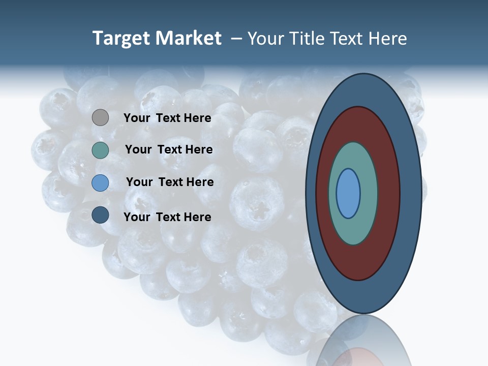 A Bunch Of Blueberries On A White Background PowerPoint Template