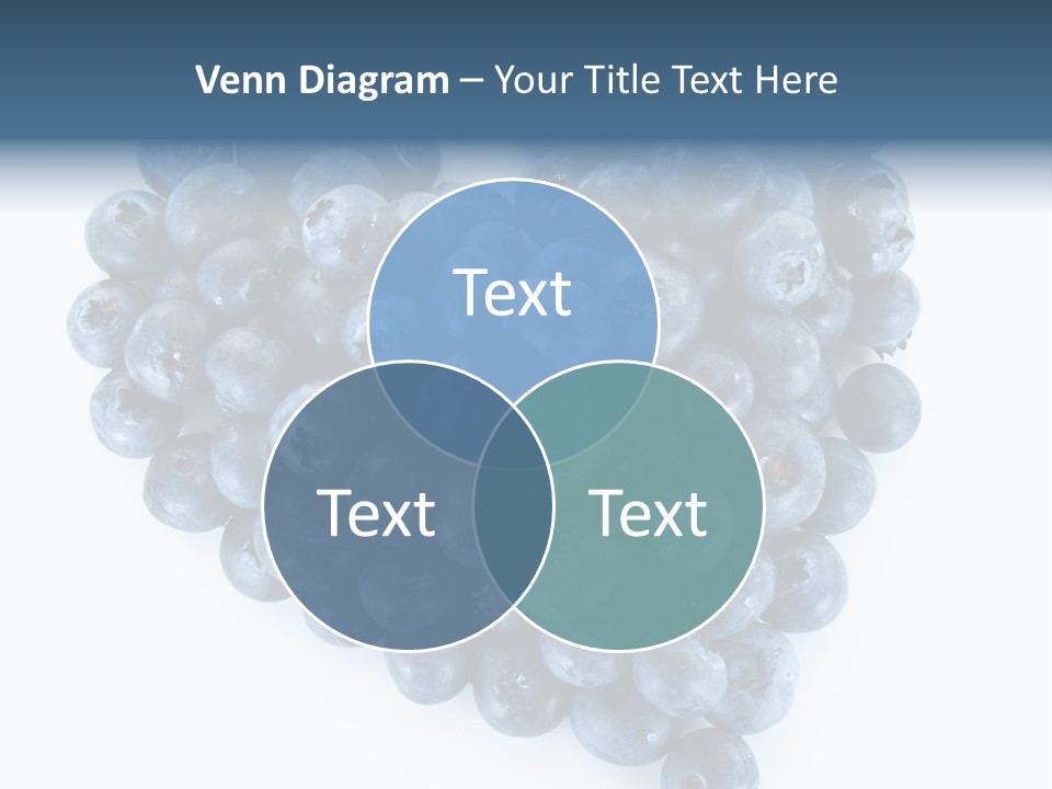 A Bunch Of Blueberries On A White Background PowerPoint Template