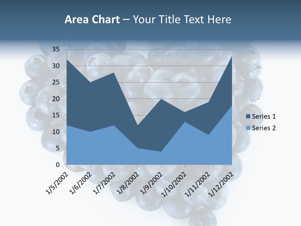 A Bunch Of Blueberries On A White Background PowerPoint Template