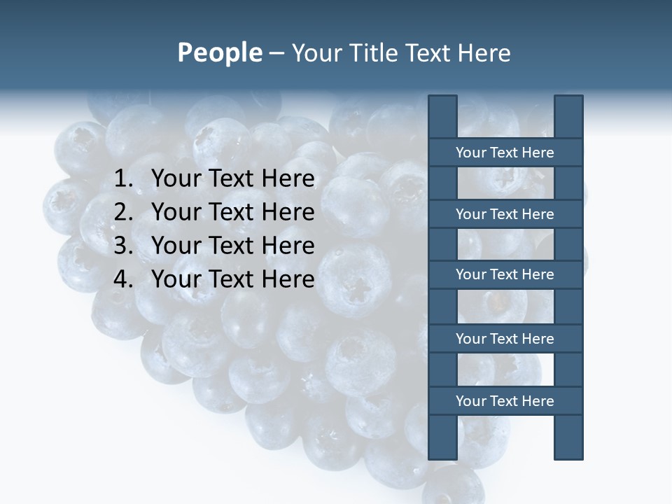 A Bunch Of Blueberries On A White Background PowerPoint Template