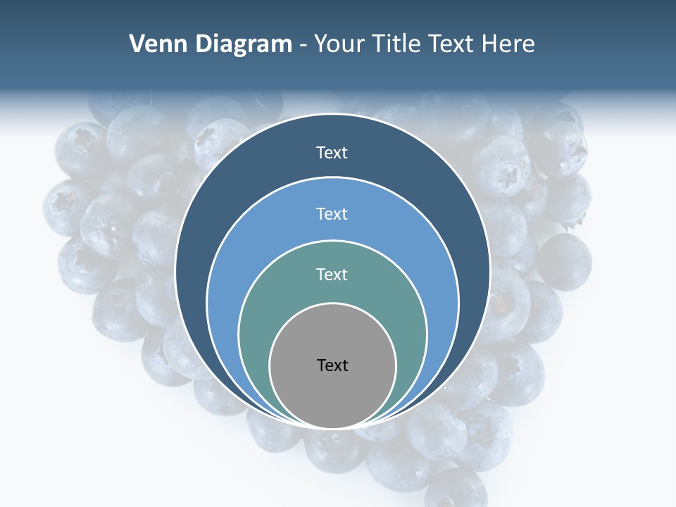 A Bunch Of Blueberries On A White Background PowerPoint Template