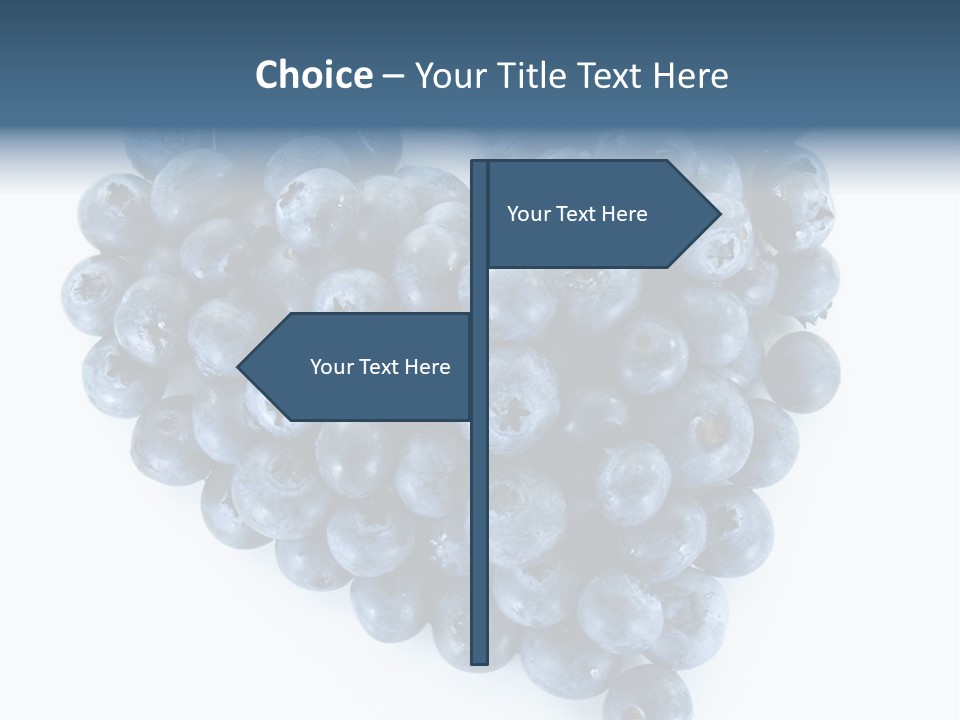A Bunch Of Blueberries On A White Background PowerPoint Template