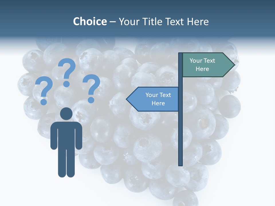 A Bunch Of Blueberries On A White Background PowerPoint Template