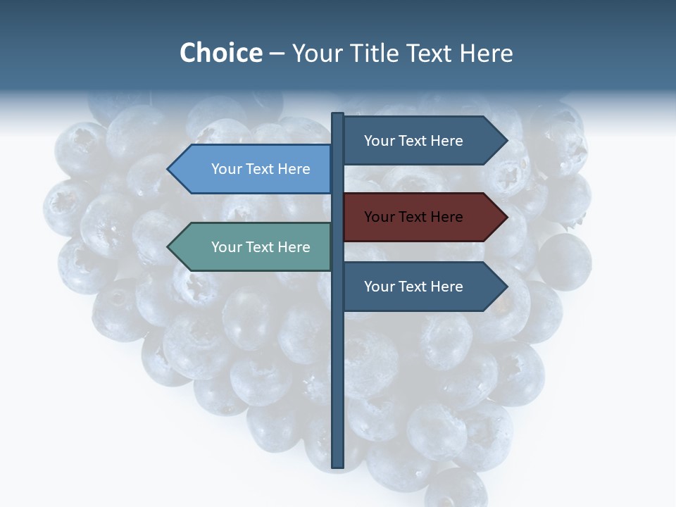 A Bunch Of Blueberries On A White Background PowerPoint Template