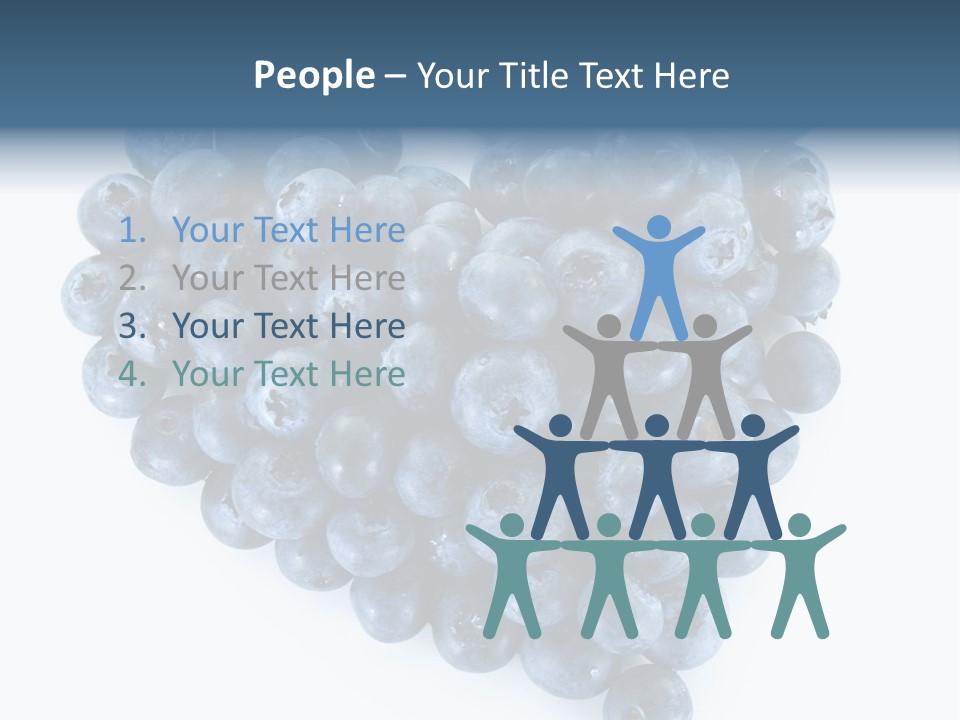 A Bunch Of Blueberries On A White Background PowerPoint Template