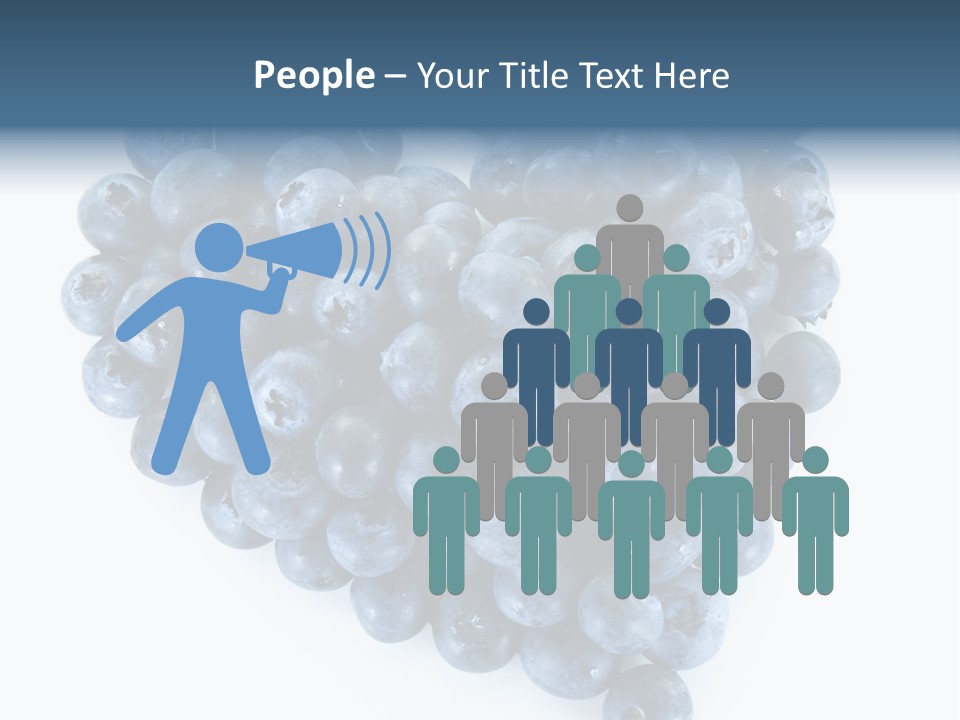 A Bunch Of Blueberries On A White Background PowerPoint Template