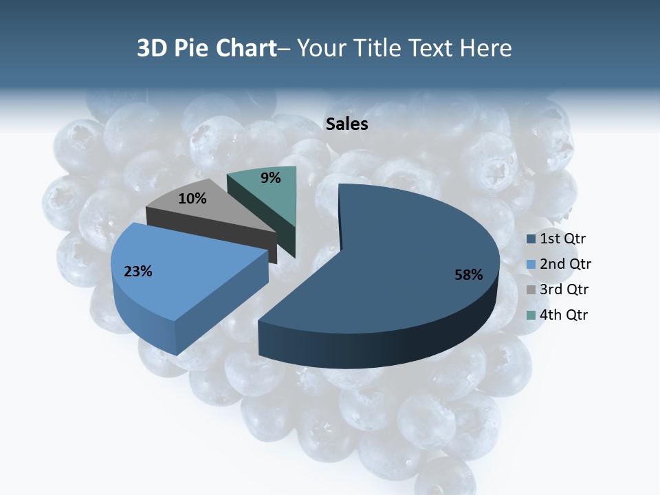 A Bunch Of Blueberries On A White Background PowerPoint Template
