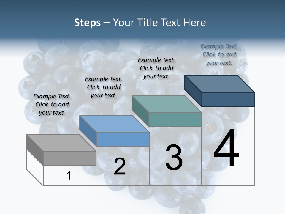 A Bunch Of Blueberries On A White Background PowerPoint Template