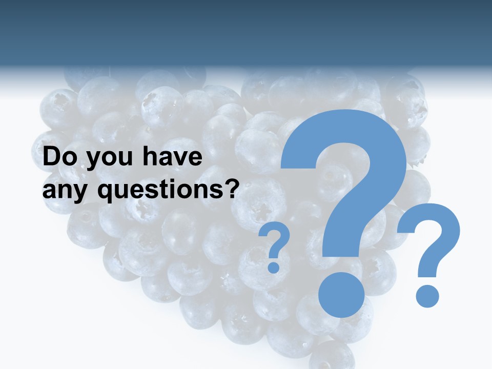 A Bunch Of Blueberries On A White Background PowerPoint Template