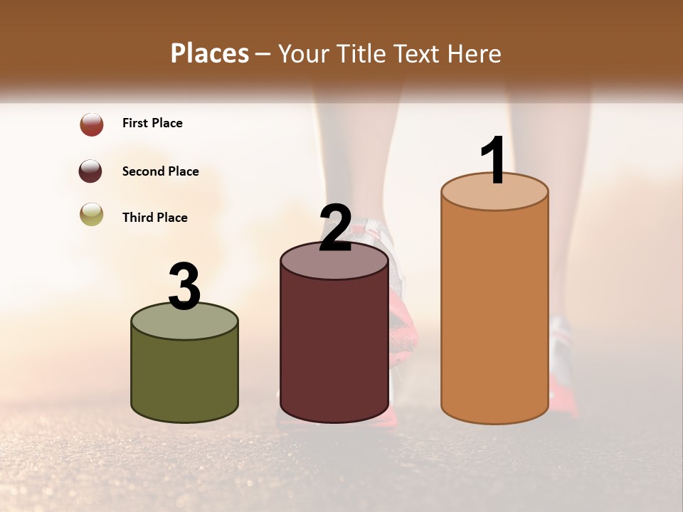 A Woman's Feet In Running Shoes Powerpoint Template PowerPoint Template