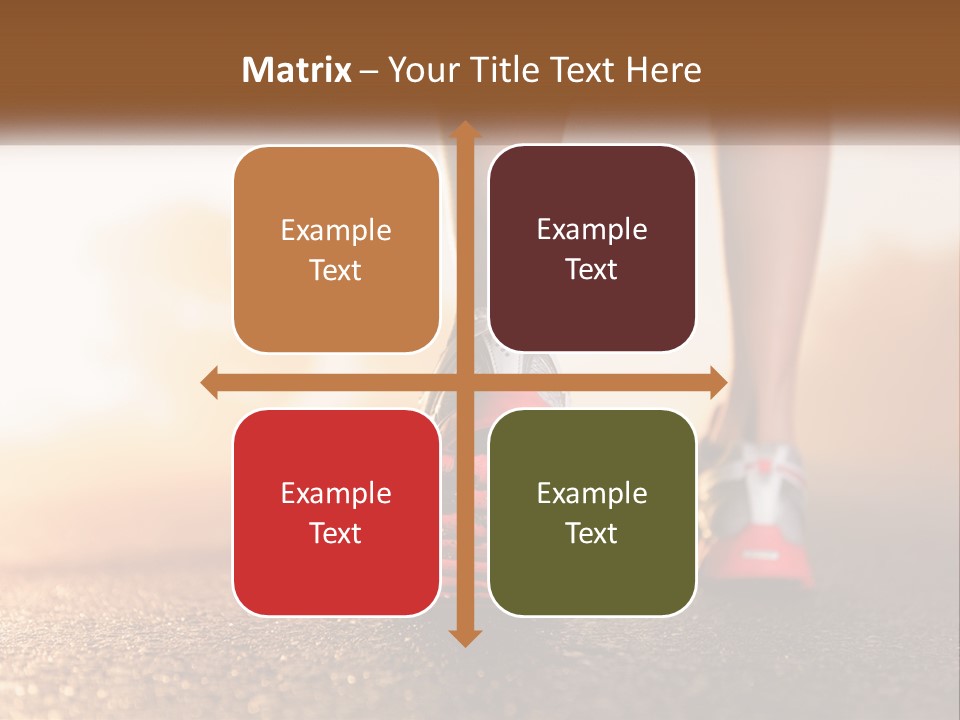 A Woman's Feet In Running Shoes Powerpoint Template PowerPoint Template