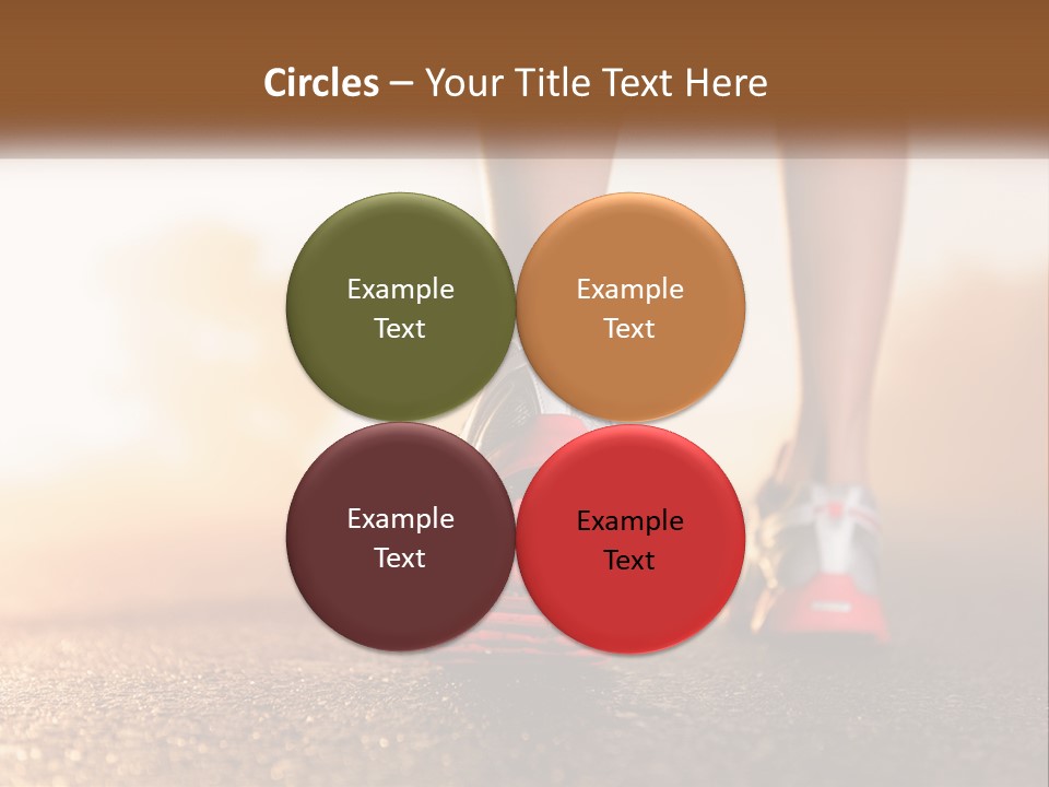 A Woman's Feet In Running Shoes Powerpoint Template PowerPoint Template