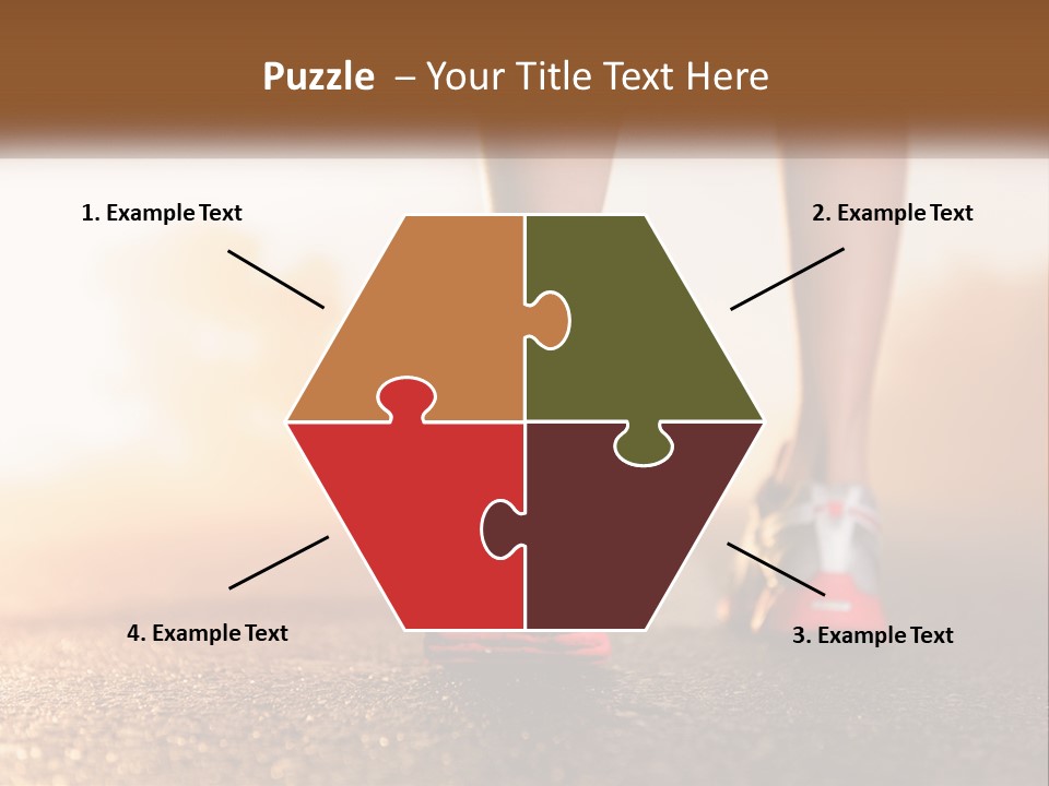 A Woman's Feet In Running Shoes Powerpoint Template PowerPoint Template