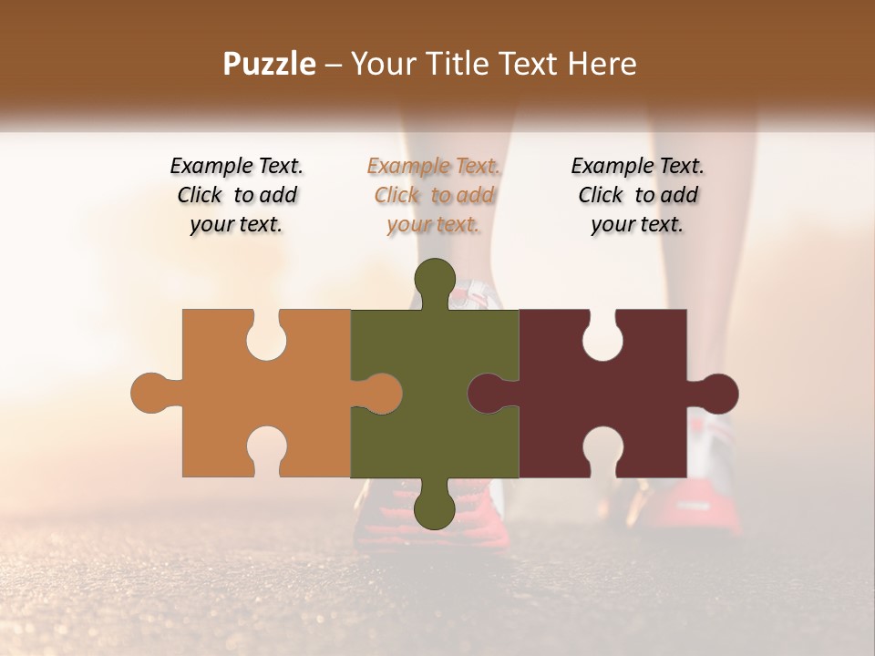 A Woman's Feet In Running Shoes Powerpoint Template PowerPoint Template