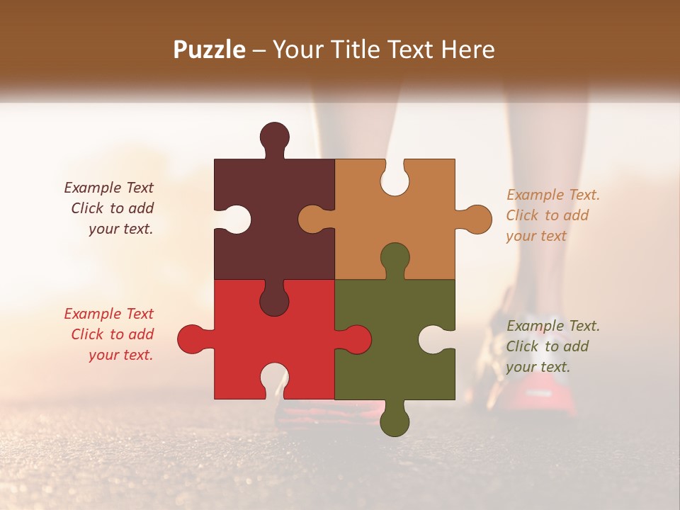 A Woman's Feet In Running Shoes Powerpoint Template PowerPoint Template