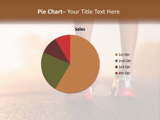 A Woman's Feet In Running Shoes Powerpoint Template PowerPoint Template