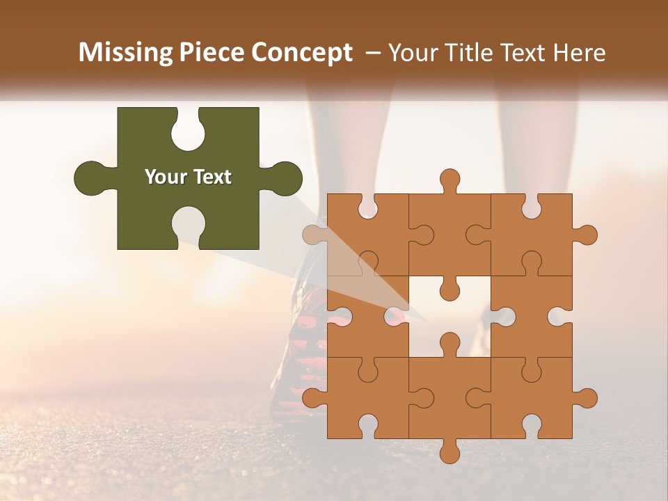 A Woman's Feet In Running Shoes Powerpoint Template PowerPoint Template