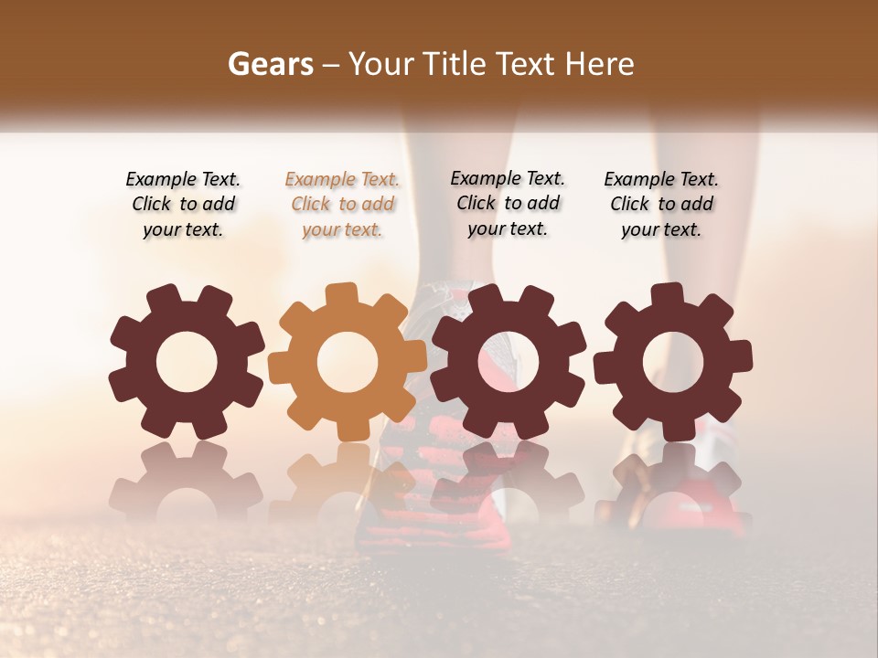 A Woman's Feet In Running Shoes Powerpoint Template PowerPoint Template