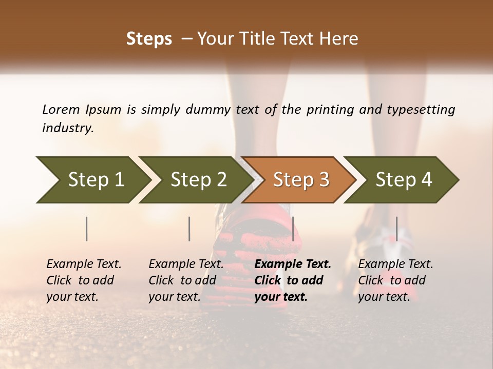 A Woman's Feet In Running Shoes Powerpoint Template PowerPoint Template