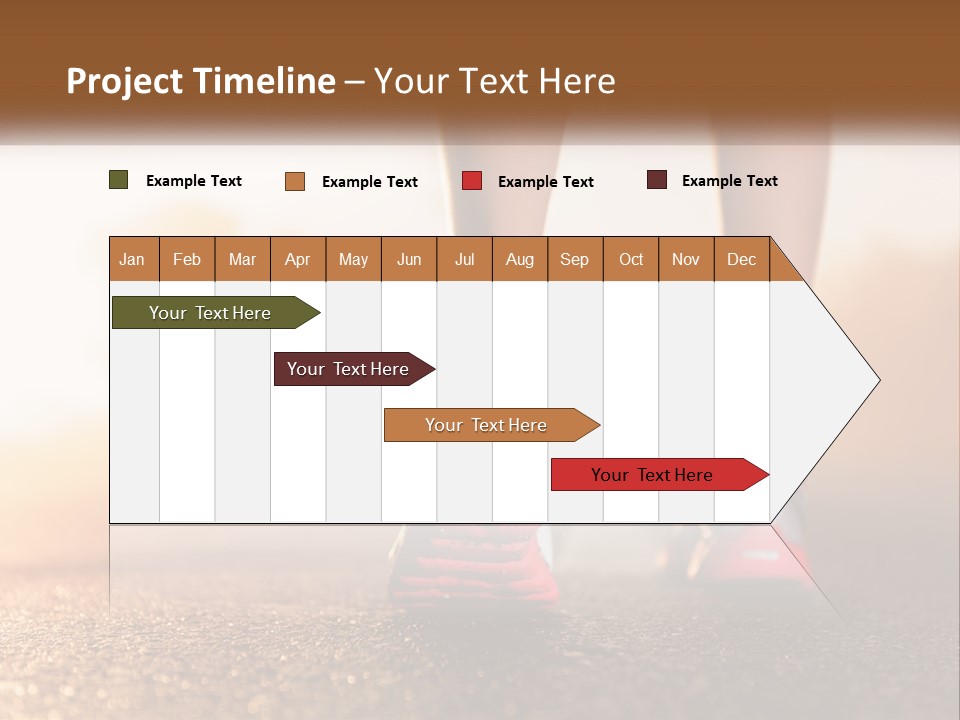 A Woman's Feet In Running Shoes Powerpoint Template PowerPoint Template