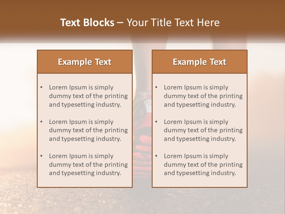 A Woman's Feet In Running Shoes Powerpoint Template PowerPoint Template