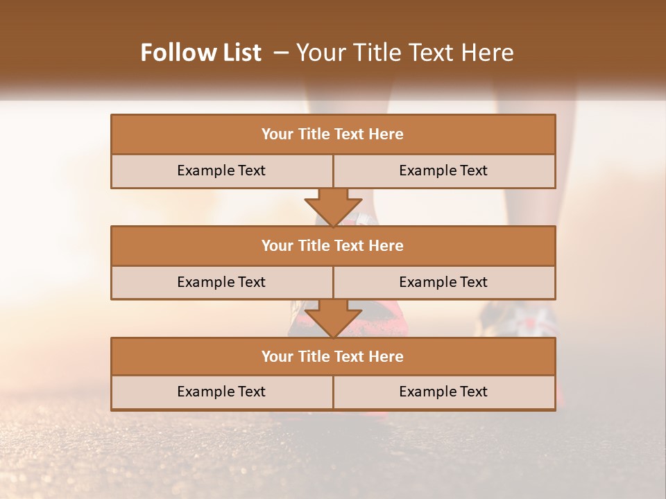 A Woman's Feet In Running Shoes Powerpoint Template PowerPoint Template