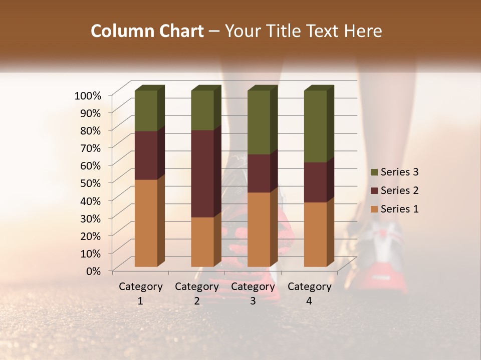 A Woman's Feet In Running Shoes Powerpoint Template PowerPoint Template