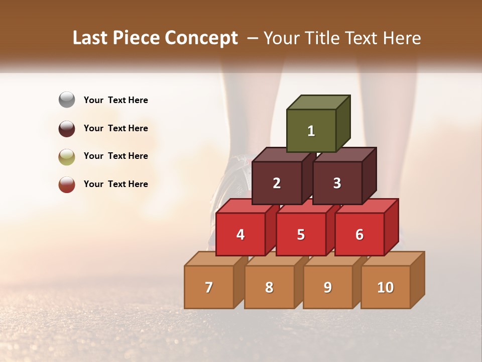 A Woman's Feet In Running Shoes Powerpoint Template PowerPoint Template