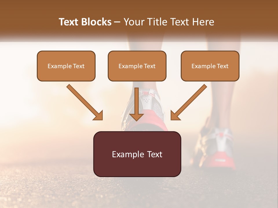 A Woman's Feet In Running Shoes Powerpoint Template PowerPoint Template