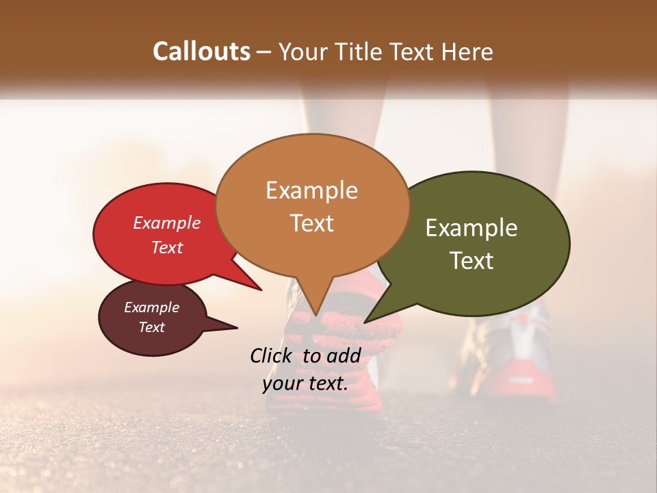 A Woman's Feet In Running Shoes Powerpoint Template PowerPoint Template