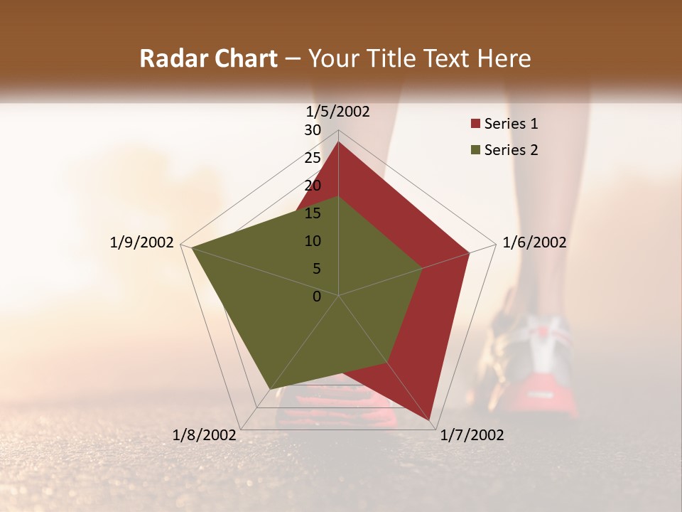 A Woman's Feet In Running Shoes Powerpoint Template PowerPoint Template