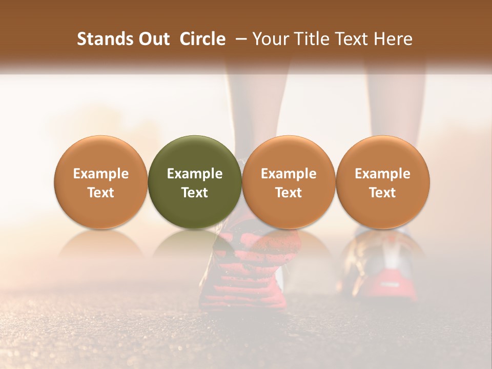 A Woman's Feet In Running Shoes Powerpoint Template PowerPoint Template