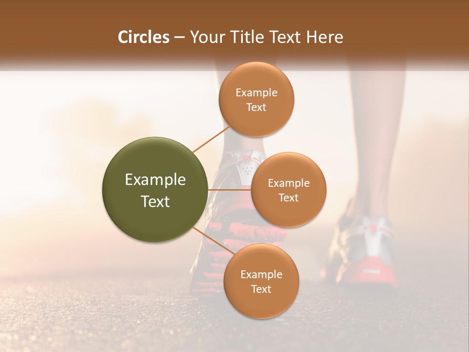 A Woman's Feet In Running Shoes Powerpoint Template PowerPoint Template