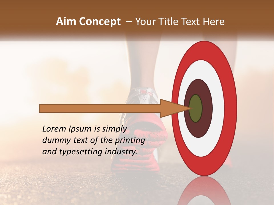 A Woman's Feet In Running Shoes Powerpoint Template PowerPoint Template