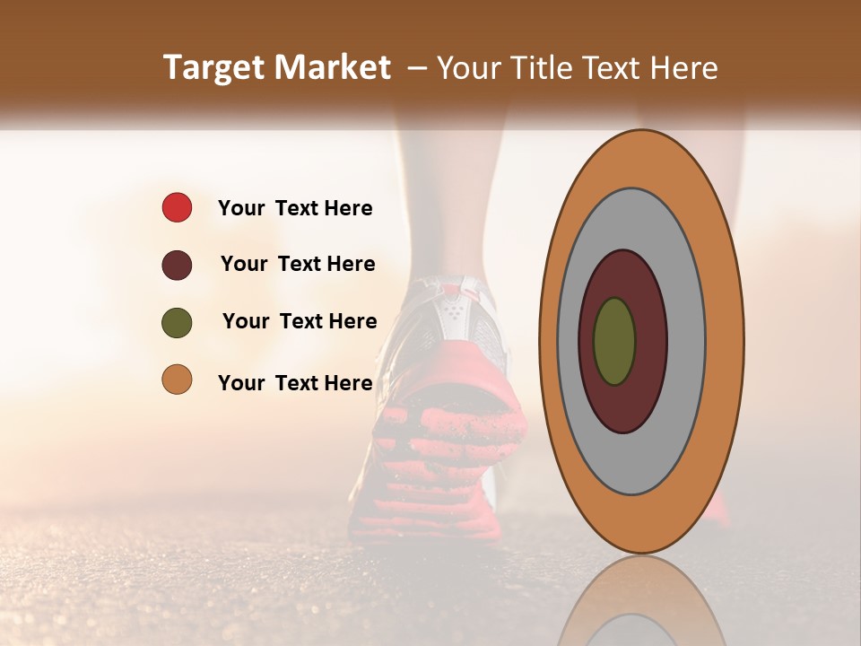 A Woman's Feet In Running Shoes Powerpoint Template PowerPoint Template