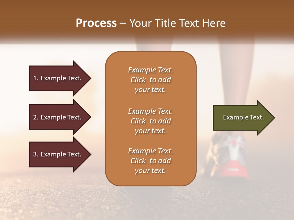 A Woman's Feet In Running Shoes Powerpoint Template PowerPoint Template
