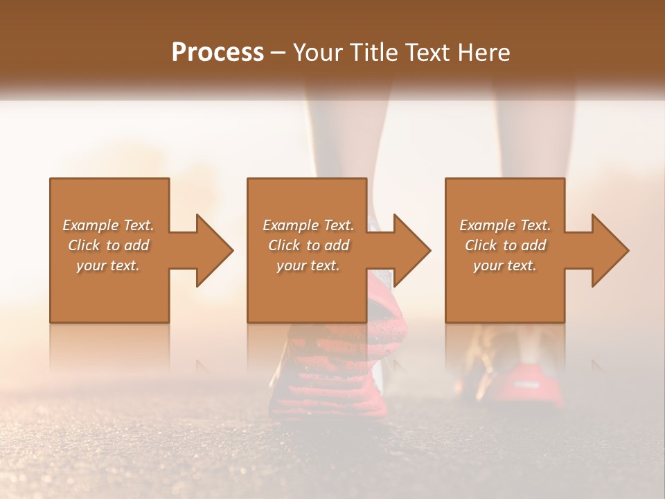 A Woman's Feet In Running Shoes Powerpoint Template PowerPoint Template