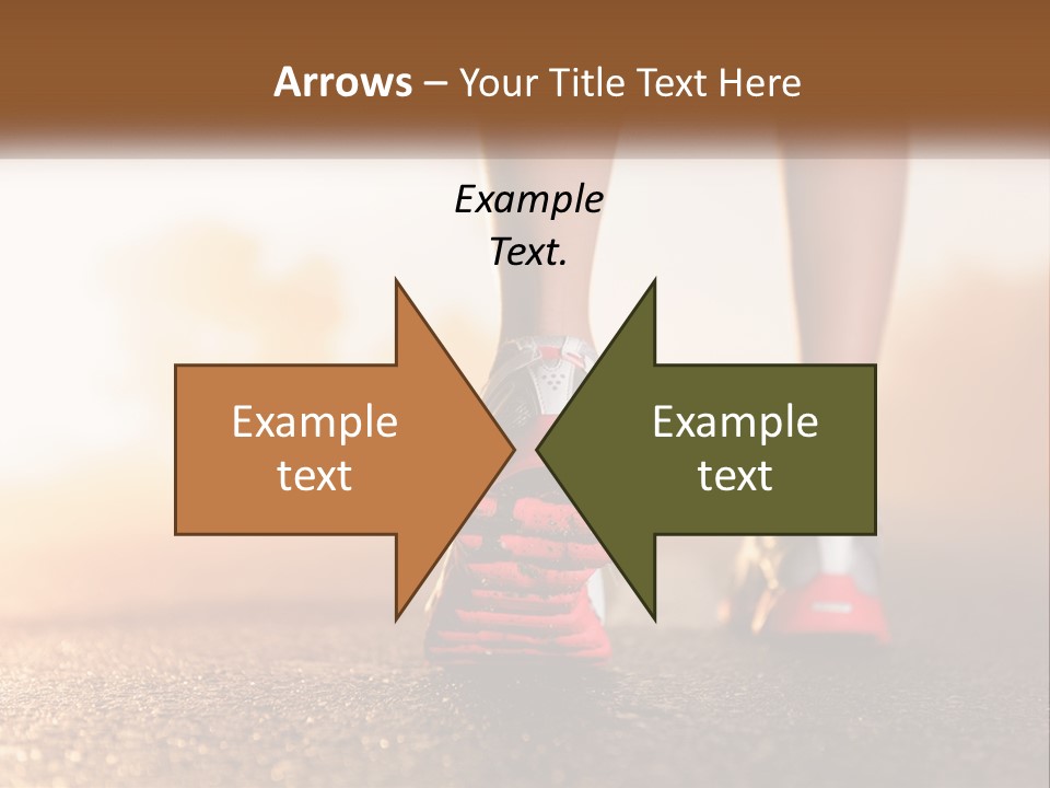 A Woman's Feet In Running Shoes Powerpoint Template PowerPoint Template